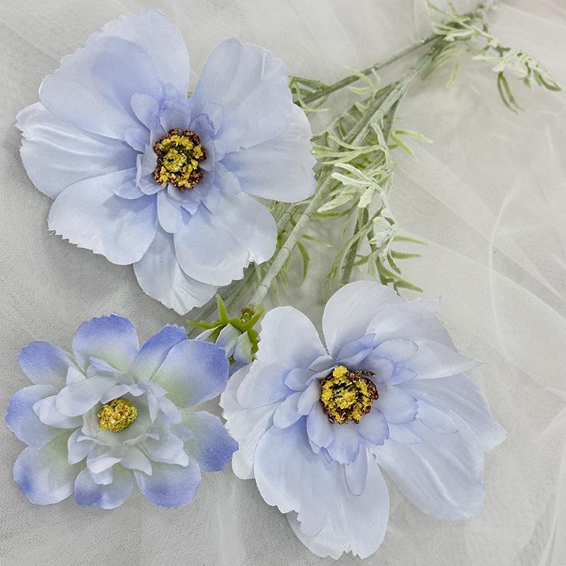 11pcs Gesang Flower Single Branch 1 Fork Queen Cosmos Imitation Fake Flower Silk Flower Living Room Arrangement Wedding Decor