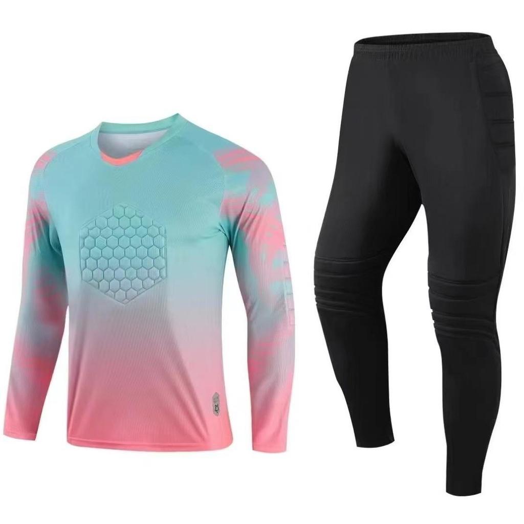 Adult Goalkeeper Long-Sleeve Jersey and Pants with Number Printing for Football Matches