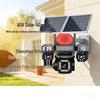 4G Solar Camera with Lifetime Free Data, Low Power, All-Day Recording, 4-Lens, No Network or Power Needed