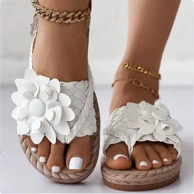 Damen Sommer Hausschuhe mit Blumenmuster, für den Außenbereich, Badezimmer, Hausschuhe, Strand