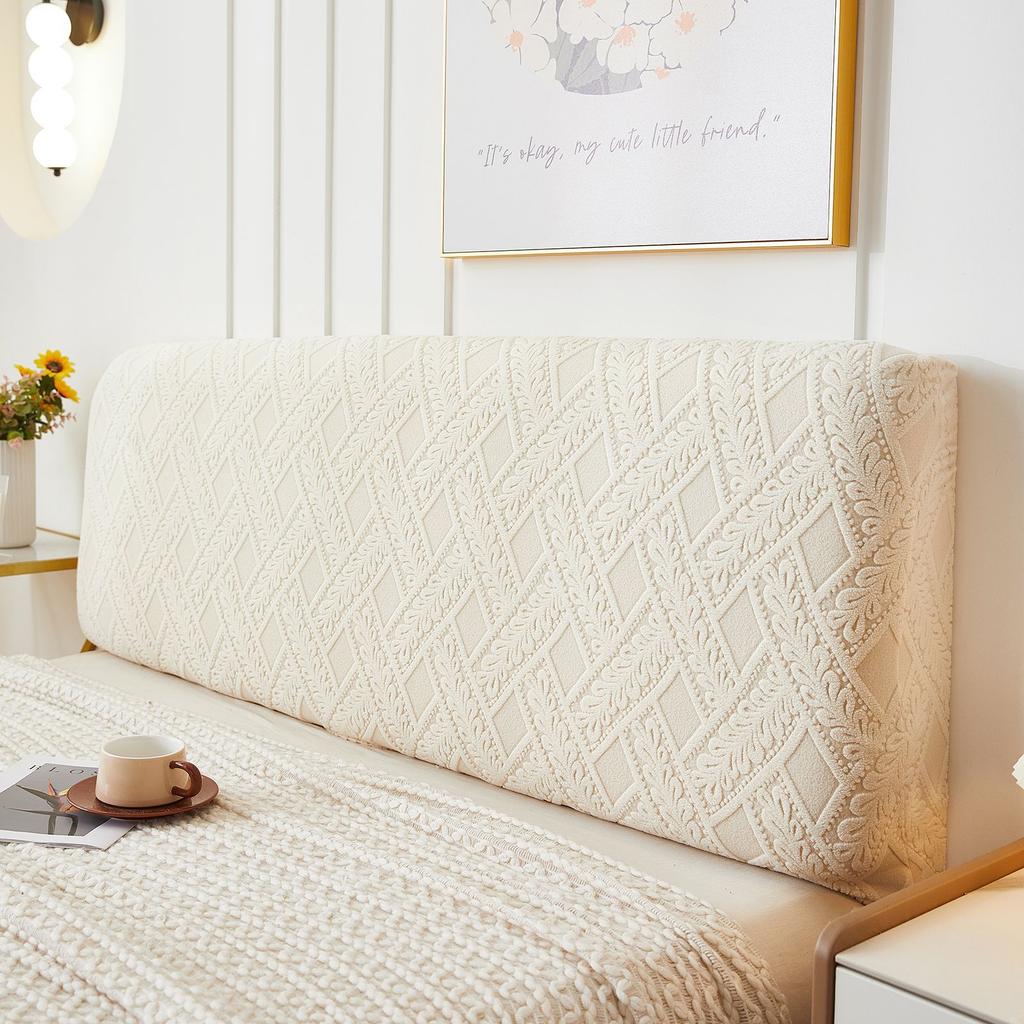 Solid Color Stretch Spandex Bedhead Dust Proof Slipcovers for Bedroom Home Jacquard Bedhead Cover All Inclusive Headboard Covers