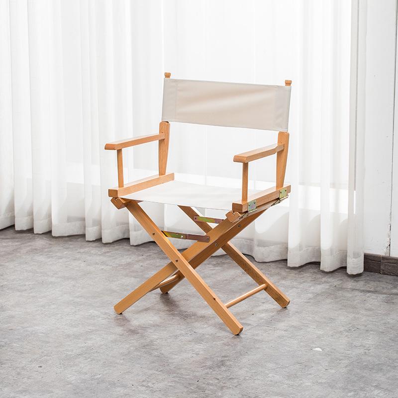 Klappbarer Regiestuhl aus Massivholz mit Segeltuchsitz und -lehne: Ideal für Bar, Büro, Make-up, Angeln, Outdoor und Freizeit.