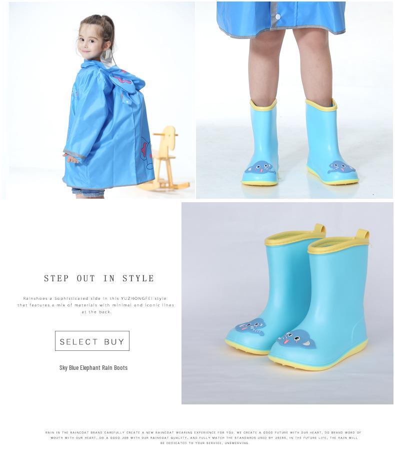 Children's Cartoon Raincoat with Backpack Space - Yellow Duck Design