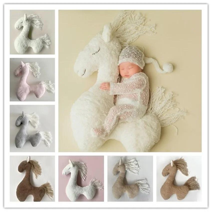 1pc Baby Photography Props Little Horse Nordic Unicorn Full Moon 100 Days Newborn Studio Photo Shoot Shooting Accessories Kit