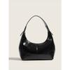 Spring and Summer Retro Shiny Underarm Oily Wax Texture Baguette French Niche Single Shoulder Dumpling Bag Handbag