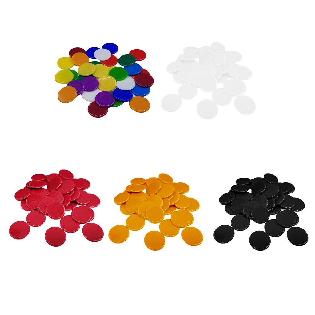 Poker Tokens 100pcs Smooth Plastic Chips Premium Coin Set for Casino Night Poker and Board Games
