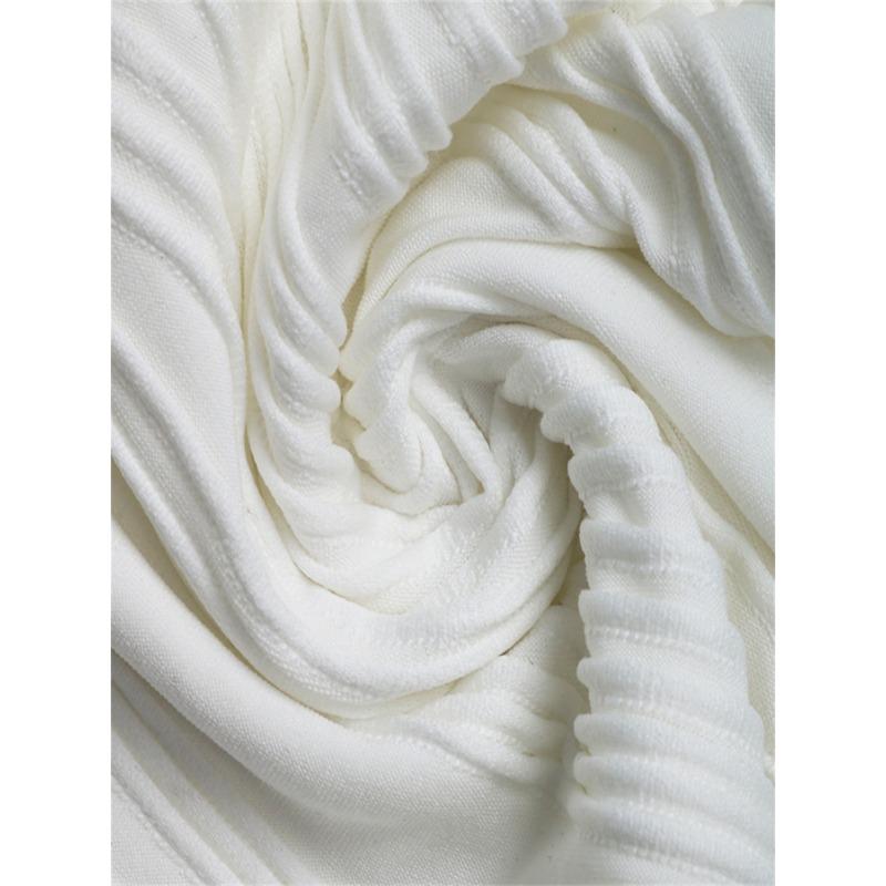 Fashion Elegant Long Sleeve Pleated Sexy Women T-Shirt Slim Fit New Crew Neck Curved Texture Office Crop Blouse Spring and Autumn Irregular Shirt Tops