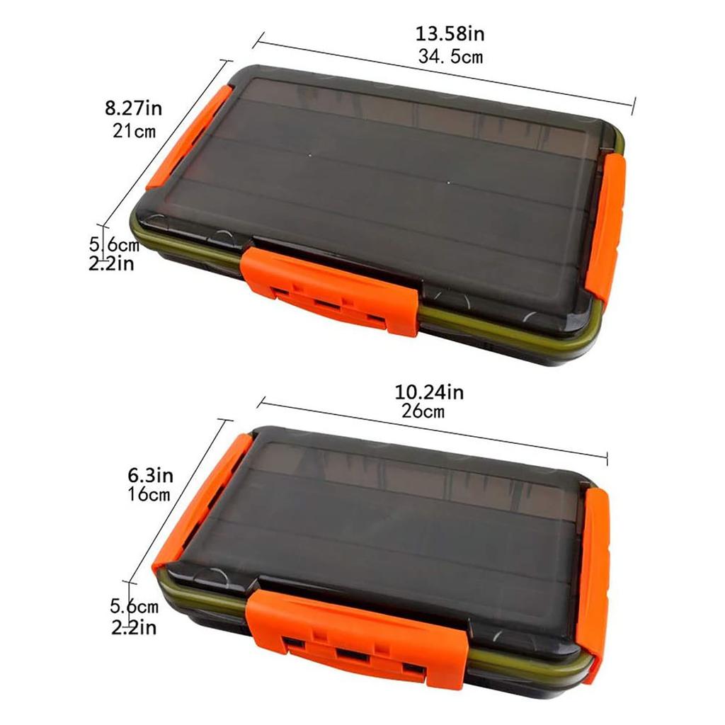 Waterproof Fishing Tackle Box Lure Trays Container With Dividers Plates Fishing Bait Organizer Storage Box