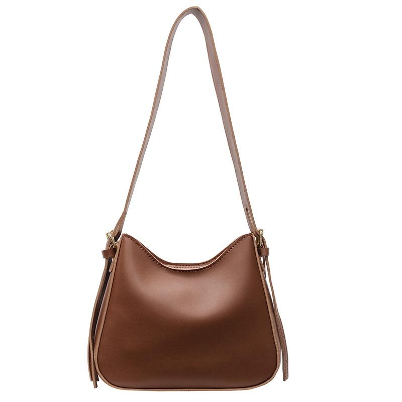 

Весенне-летняя новая вместительная ретро сумка-тоут через плечо, кроссбоди, подмышку, модная универсальная женская сумка коричневый