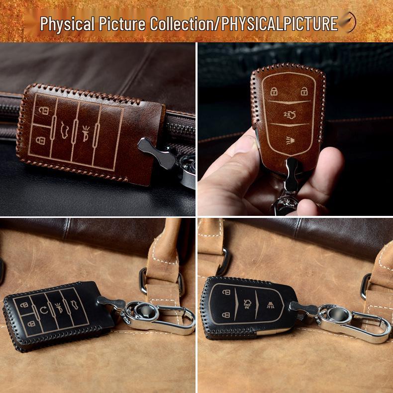 Hand-Stitched Cadillac Key Case for XT5/ATSL/XTS/CT6/SRX