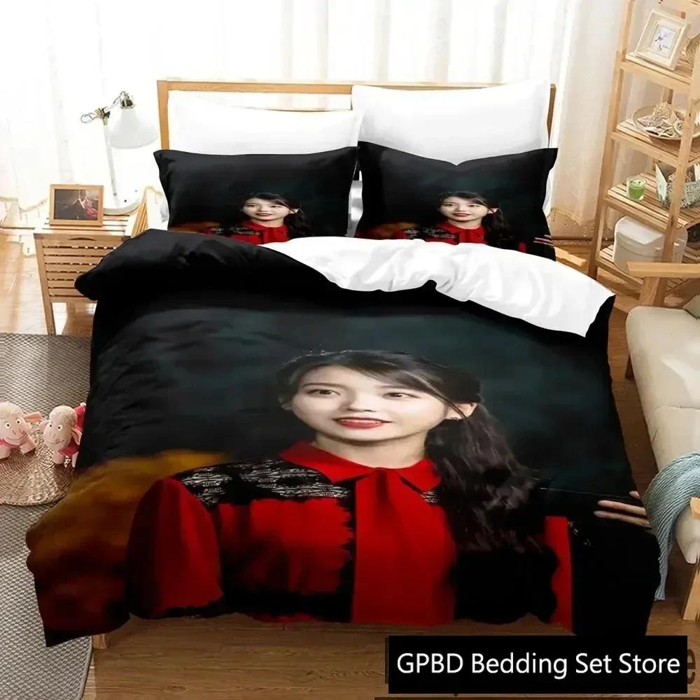 3D Print Singer Iu I Ji Eun Bedding Set Bedroom Soft Modern Bedspreads Comefortable Kids Duvet Cover Quilt Cover And Pillowcase EU Single(135*200cm)3pcs
