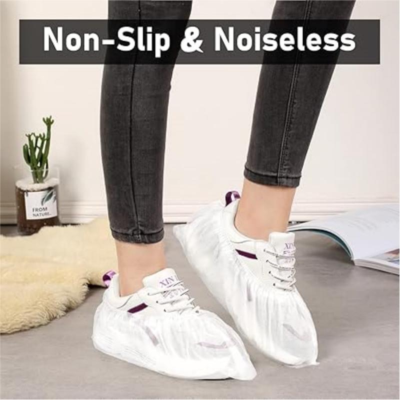 100Pack Disposable Shoe Covers Boot Non-Slip Large Foot Booties for Indoors Contractors Floor Carpet Shoe Coverings Protectors