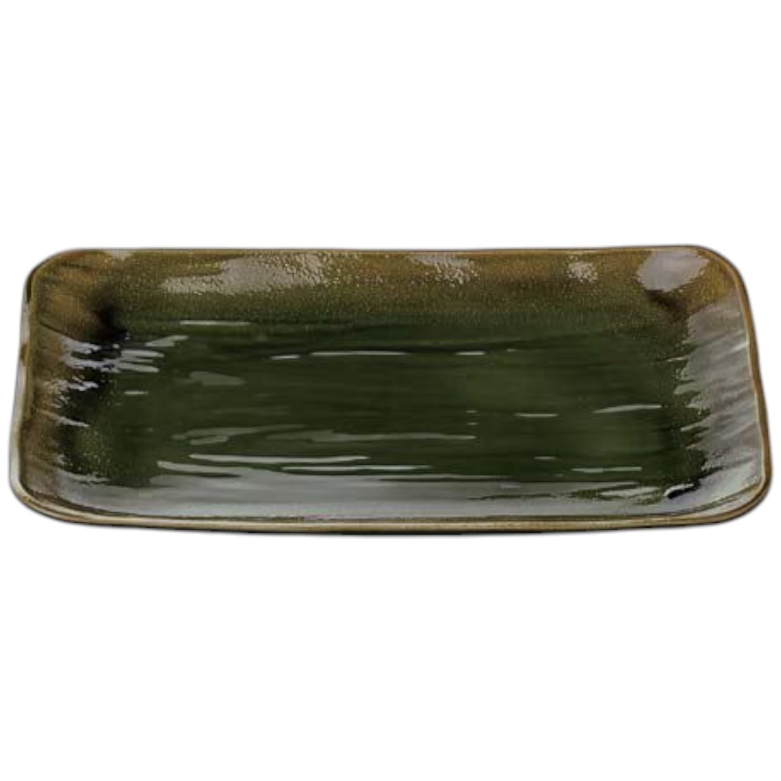 

Premium Nigiri Sushi Long Rectangular Daiho Serving Plate with Black Oribe Made in Japan J-Kitchens Plate, 1.5-inch Lacquer, Shatter-Resistant,