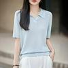 Blue Women's Wool Pullover Sweater - Soft, Comfortable, Lazy Style with Hemp Twist Collar