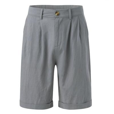 Herren Shorts Lässige Sommershorts Strand Faltenshorts Formelle Knopftasche Einfarbig Bequeme Atmungsaktive Kurze Hose