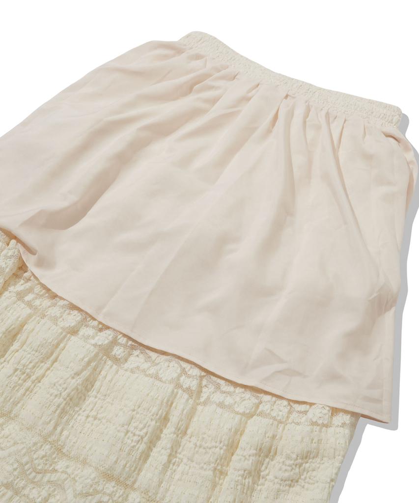 Penfield Knit Lace Layered Tiered Skirt Ivory_Fr3Ws35F