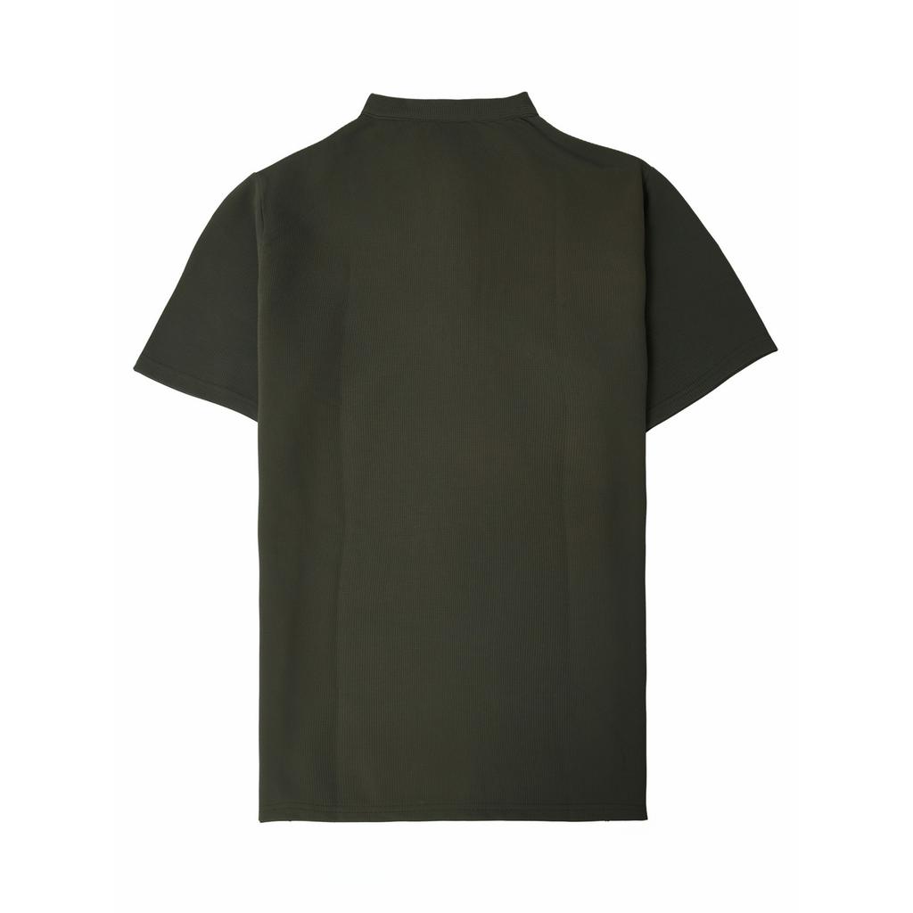 Men Henley Collar Short Sleeve T Shirt Ribbed Knit Button Placket Casual Fit Lightweight Top