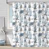Shower Curtain Waterproof And Mildew-Proof Digital Printing Starfish Shell Shower Curtain Bathroom Partition Curtain Free Punching