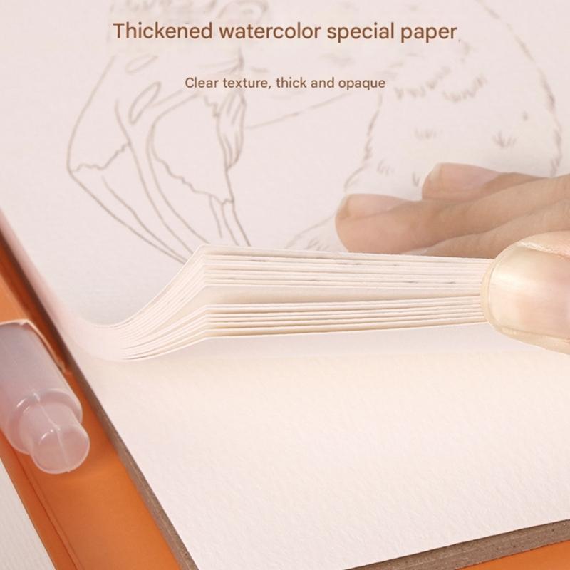 Beginner Friendly Watercolor Coloring Book Features Sketched Designs Blank Pages and Palette Perfect for Creativity