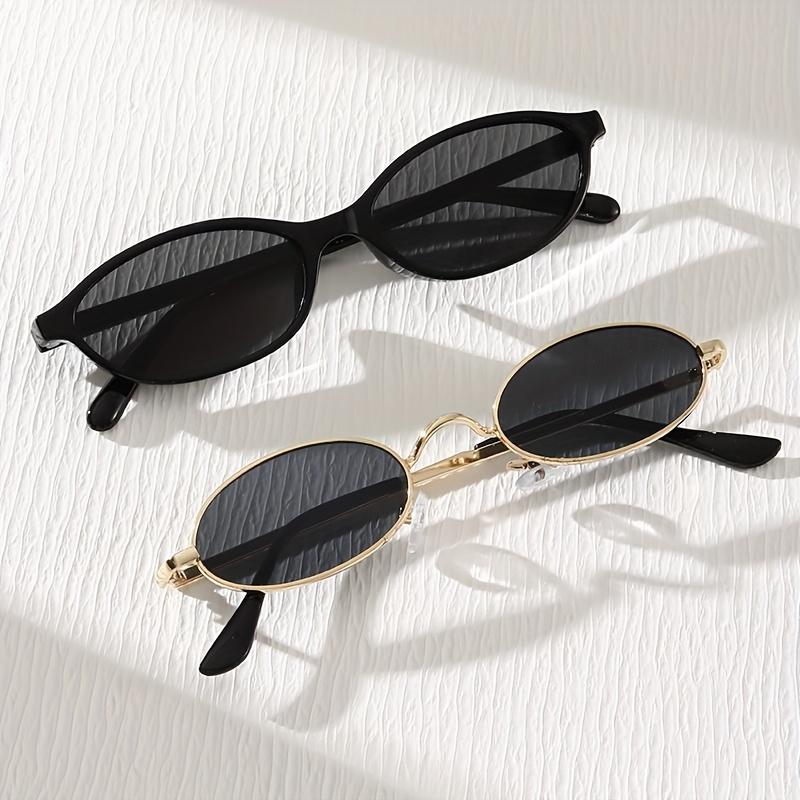 Non-polarized 2PCS Retro Classic Small Frame Oval Sunglasses Women/Men Sun Glasses