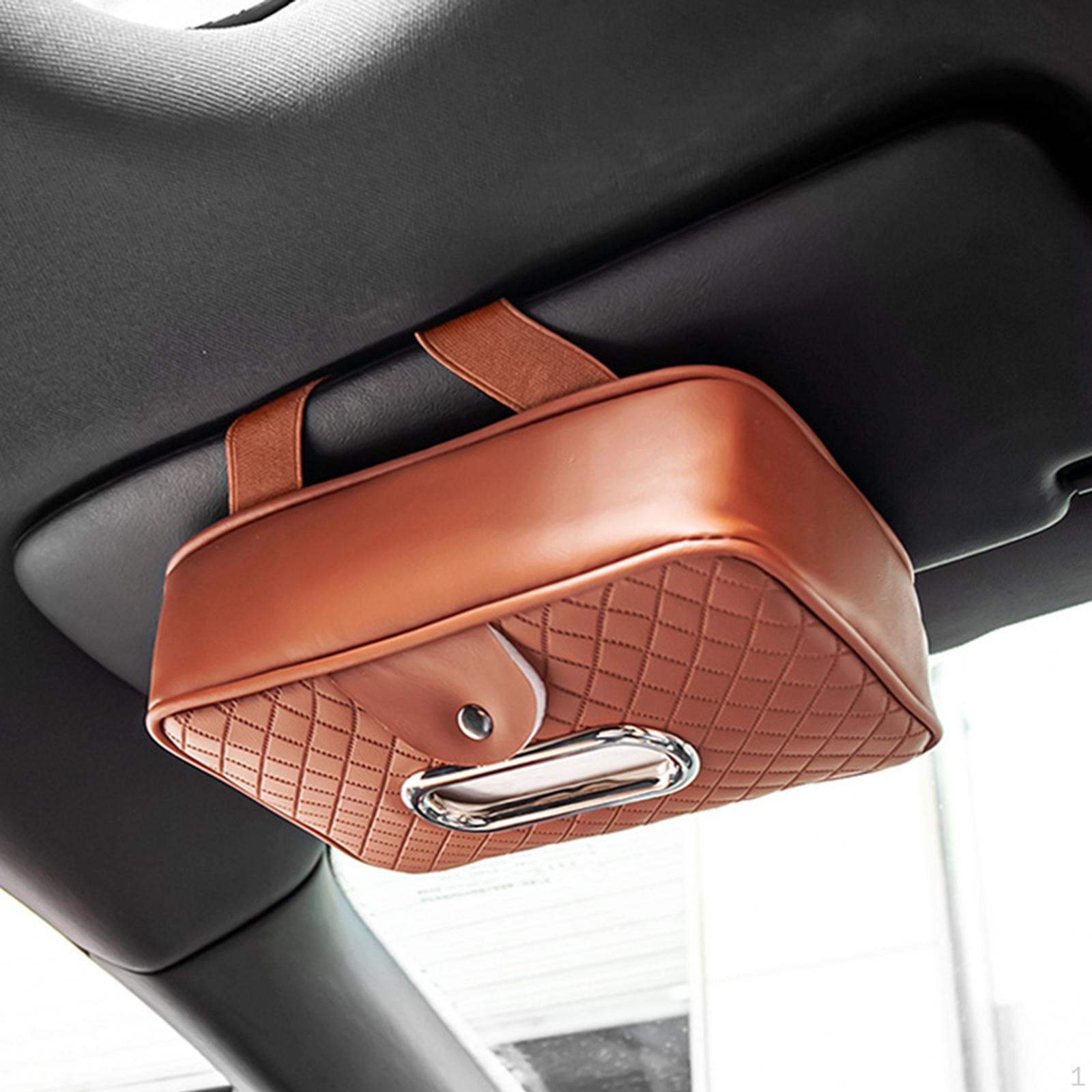 

Автомобильный козырек, держатель для диспенсера для салфеток, органайзер на заднем сиденье, легко устанавливается, многофункциональный Brown