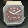 Seiko 5 AUTOMATIC JAPAN MENS 7009A VINTAGE MAROON COLOR DIAL WATCH A702327-5 R124-a702327