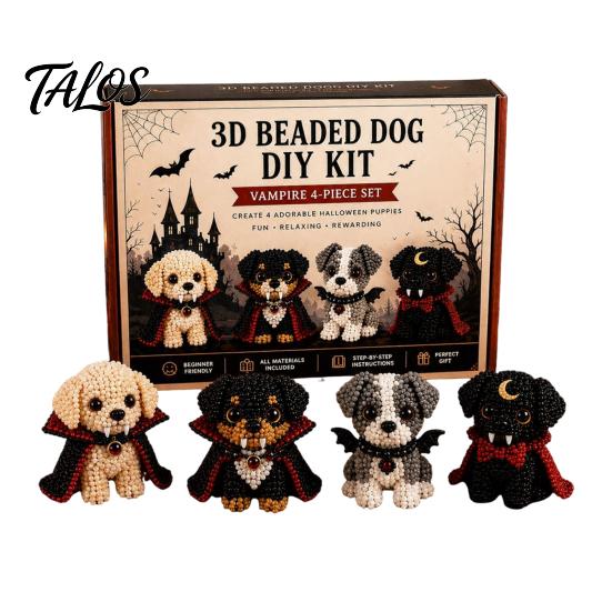 DIY Craft Set for Kids 3D Halloween Dog Art Set, Beaded Puppy Kit, Cute Healing Kit Adults Animal Beginners Adults, Home Desk Decor Decorative Beads