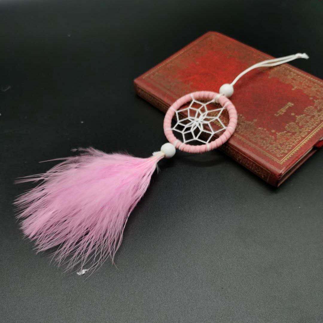 

Мини-ловец снов, сумка для автомобиля, подвеска для мобильного телефона, колокольчики, перо, домашний декор, настенное украшение, ловец снов ручной работы, подарок