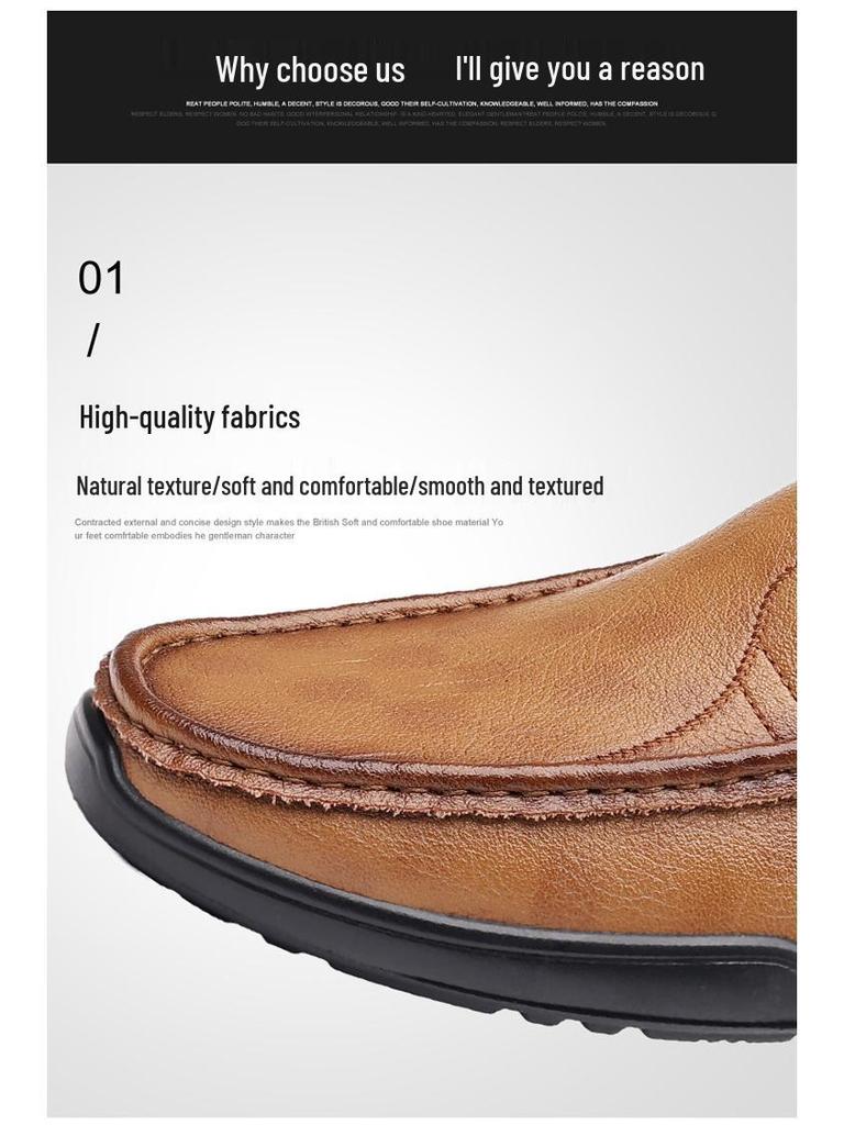 Men's Casual Leather Moccasins - 2025 Autumn, Breathable, Soft Sole, Slip-On Driving Shoes