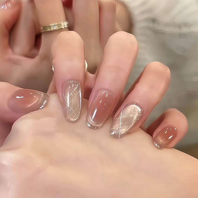 Minimalist 2026 Gentle Blush Nude Pink Cat Eye Nails - Handmade, Whitening, and Wearable