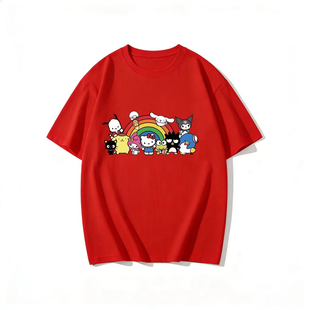 2026 new Summer Cute Sanrio TShirts Soft Cotton Short Sleeve Tees for Parents  Kids Breathable Casual Daily Outfit Tops