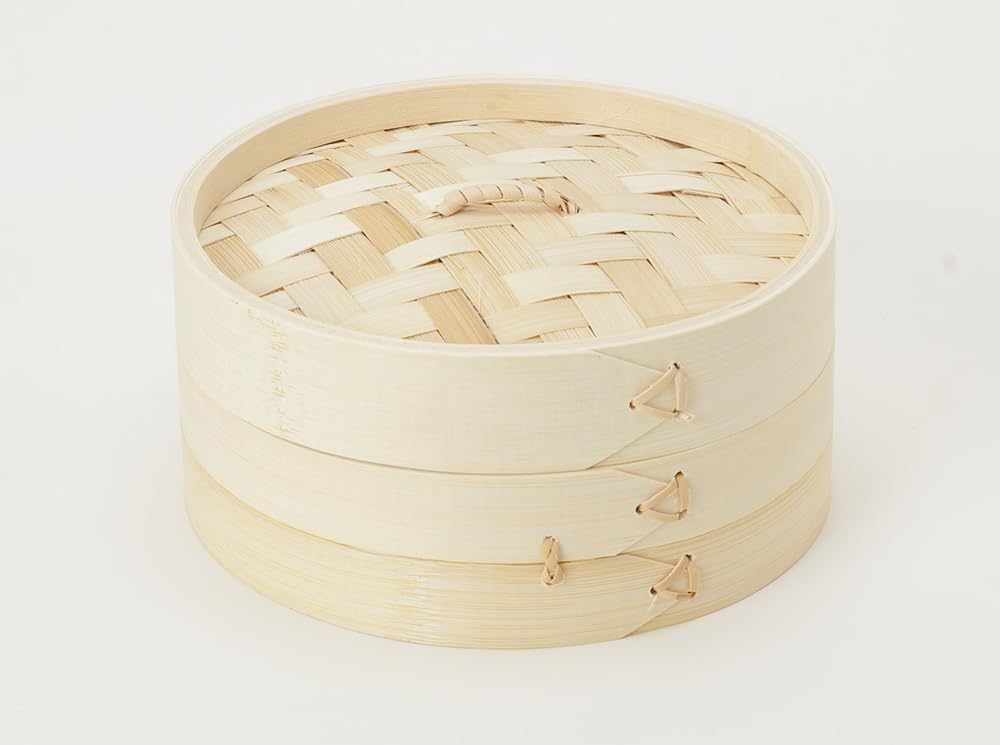 Ishigaki Delish Life Bamboo Steamed Dim Steamer Basket with 4717 Steamer, Dishes, Sum, Lid, 21cm,