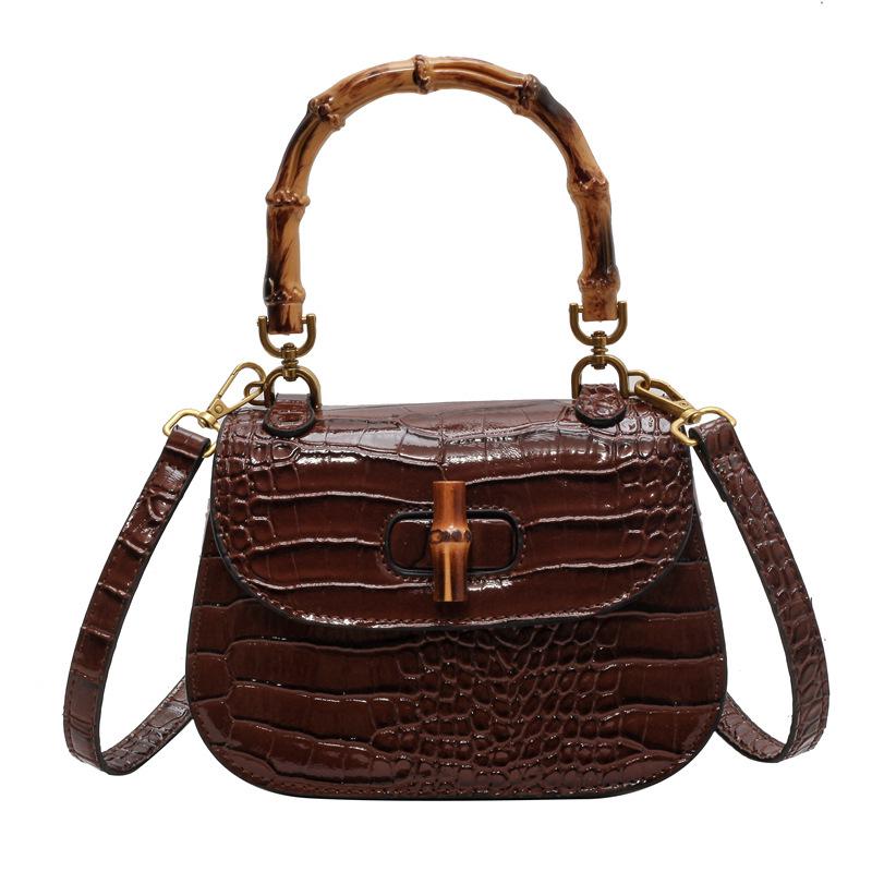 Bamboo bag women's new retro shoulder saddle bag premium texture niche simple messenger bag