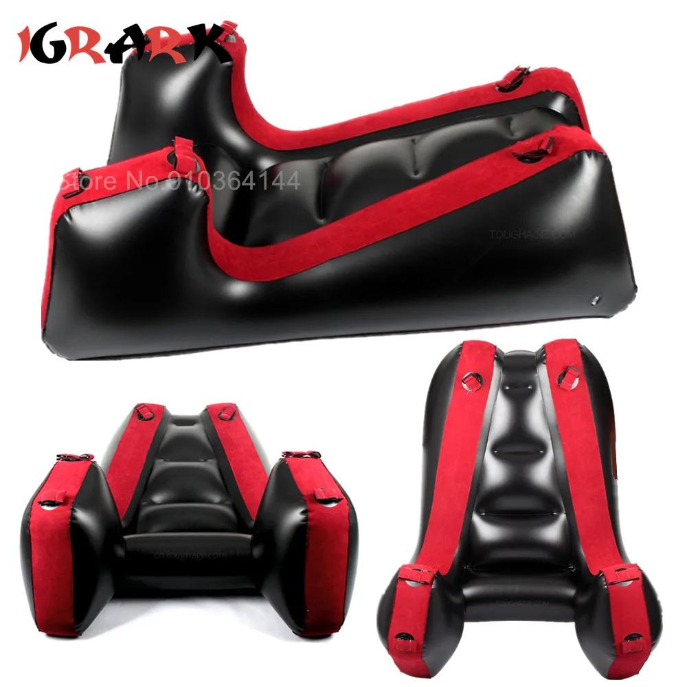 Portable Inflatable Sofa Bed Air Cushion Yoga Chair Lounger Flocking Sex Furniture for Couples Love Positions Deeper Adult Games