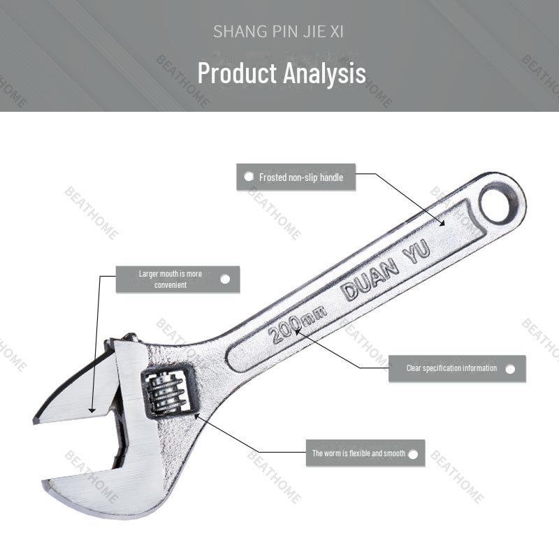 8" Adjustable Universal Wrench Tool, Multifunctional with 10" & 12" Options, Large Open End Wrench