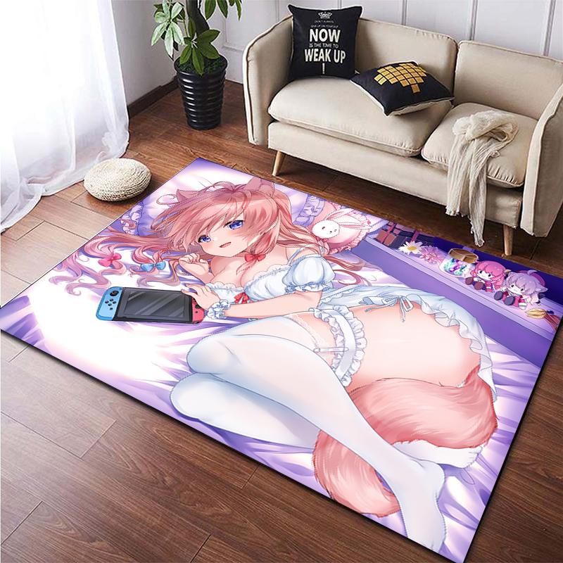 Sexy Anime Girl Carpet Game Room Party Super Cool Rug Anime Room Decor BIKINI PARTY Mat Halloween Mat Picnic Mat Yoga Mat