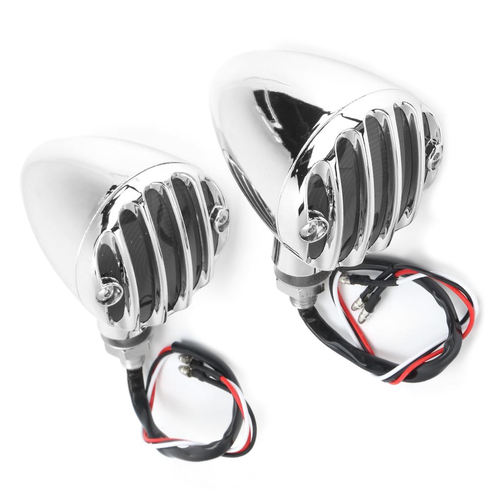 2pcs LED Turn Signal Lamp Indicator Bright Yellow Light Color Waterproof Fit for   Retro Motorbike