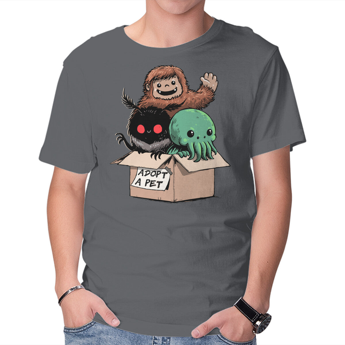 Unisex Crew Neck T-Shirt Adopt A Pet Graphic Short Sleeve Casual Tee XXXXL