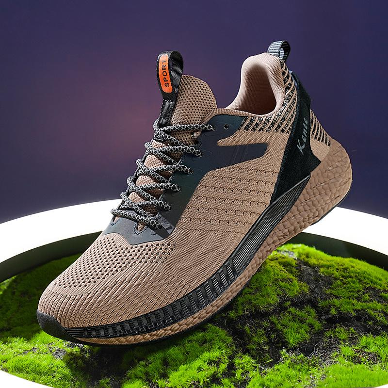 Men's shoes large size autumn and winter new running shoes flying woven breathable sports shoes fashionable men's casual shoes