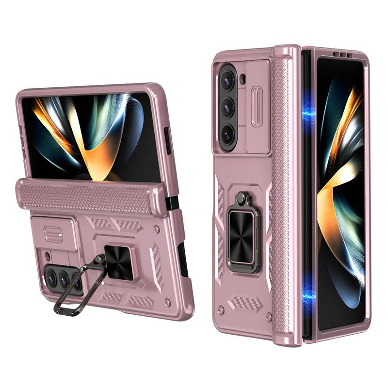 Odolné pouzdro Hinge Protection Phone Armor pro Samsung Galaxy Z Fold 8 Ultra / 7 6 5 s 360° magnetickým kroužkem a stojánkem
