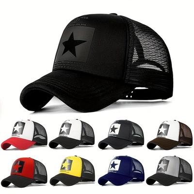 Five Pointed Star Printed Baseball Cap,truck Driver's Dad's Hat with Multiple Colors To Choose From,essential for Outdoor Travel