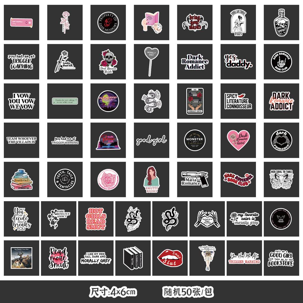 50 Pictures of Non-repeat Cute Style Graffiti Stickers Mobile Guitar Decoration Waterproof Stickers Children DIY Hand Account Stickers