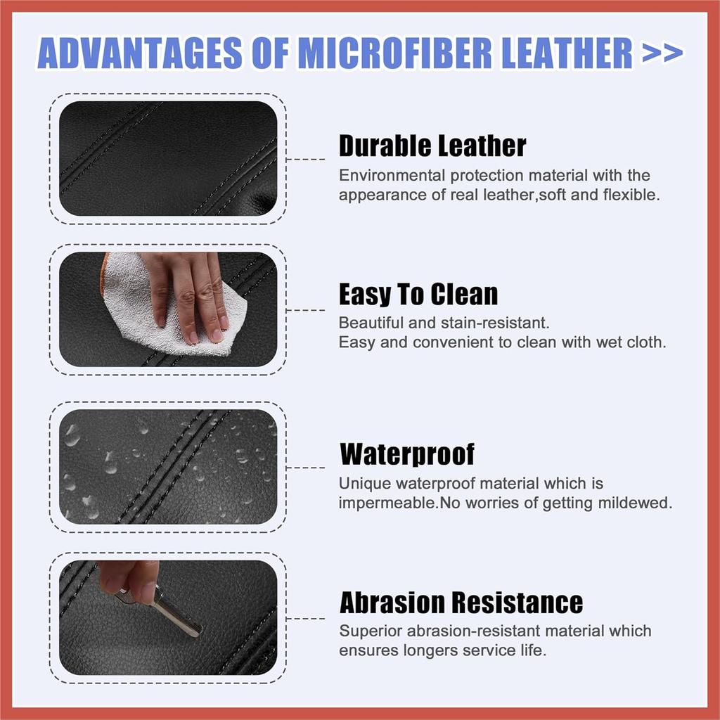 ACROPIX Car Center Console Armrest Cover for Cadillac XTS 2013-2019 Faux Leather Interior Arm Rest Cover Elbow Cushion Pad Black Car Parts