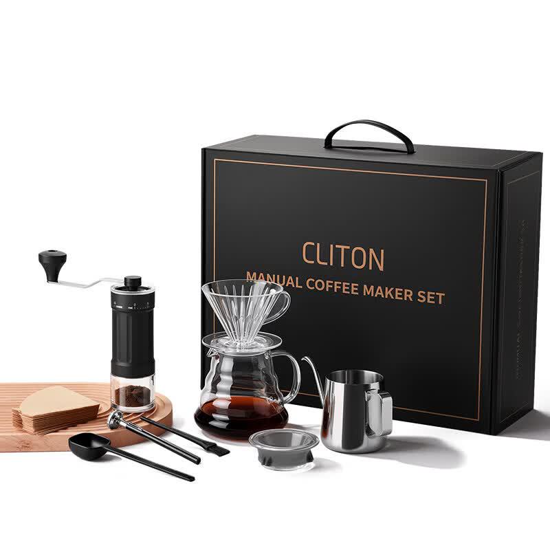 CLITON Hand Coffee Grinder & Pour-Over Set