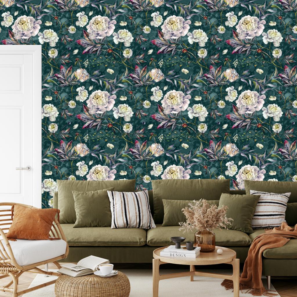 Vintage Peonies Wallpaper for Living Room and Bedroom 50x1000