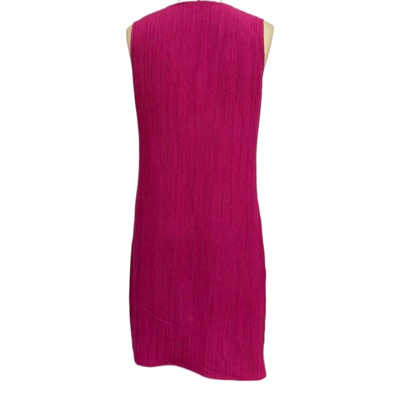 GMXIA Women's Spring and Summer Temperament and Elegant Style V-Neck Sleeveless Vest Dress Pleated Skinny A-Line Skirt