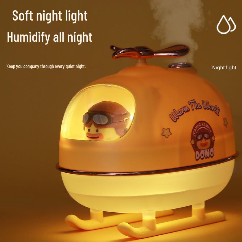 Helicopter-Shaped Desktop Humidifier: Large Mist Volume Mini Air Aromatherapy Purifier for Pets and Home