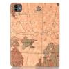 For iPad Pro 13 (2025)/13 (2024) Case Wallet Map Pattern PU Leather Folio Tablet Cover Auto Wake/Sleep