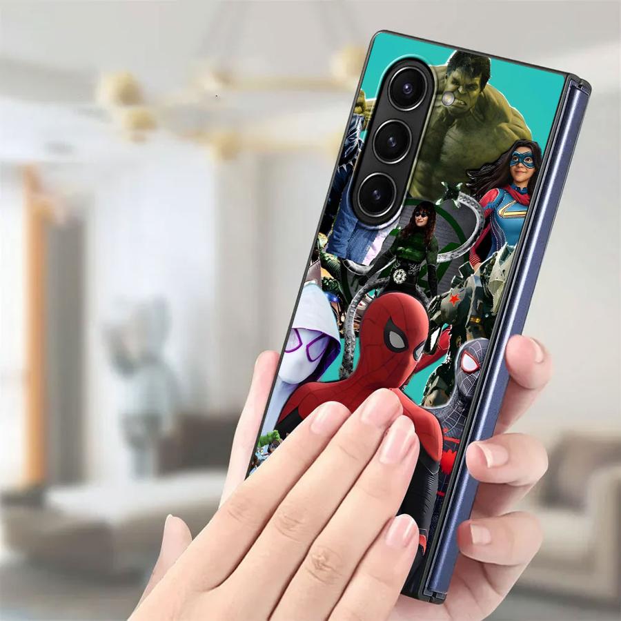 Marvel Comics Hero Spider Man Back Phone Cover Case for Samsung Galaxy ZFold3 ZFold7 ZFold4 ZFold5 ZFold6 Z Fold 7 6 5 4 3
