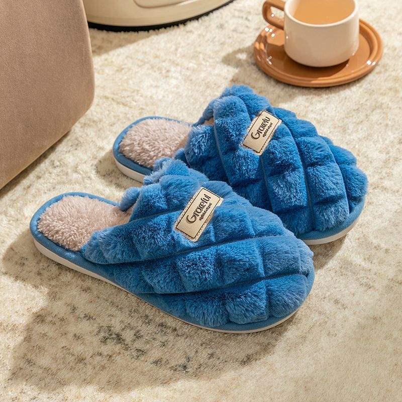Trendy Cotton Non-Slip Indoor Slippers for Women & Couples, Perfect for Autumn and Winter